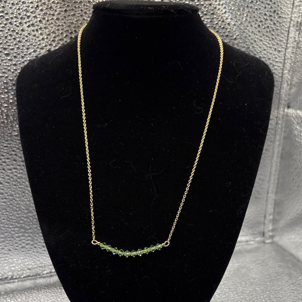 Elegant Gold over sterling and Peridot Necklace